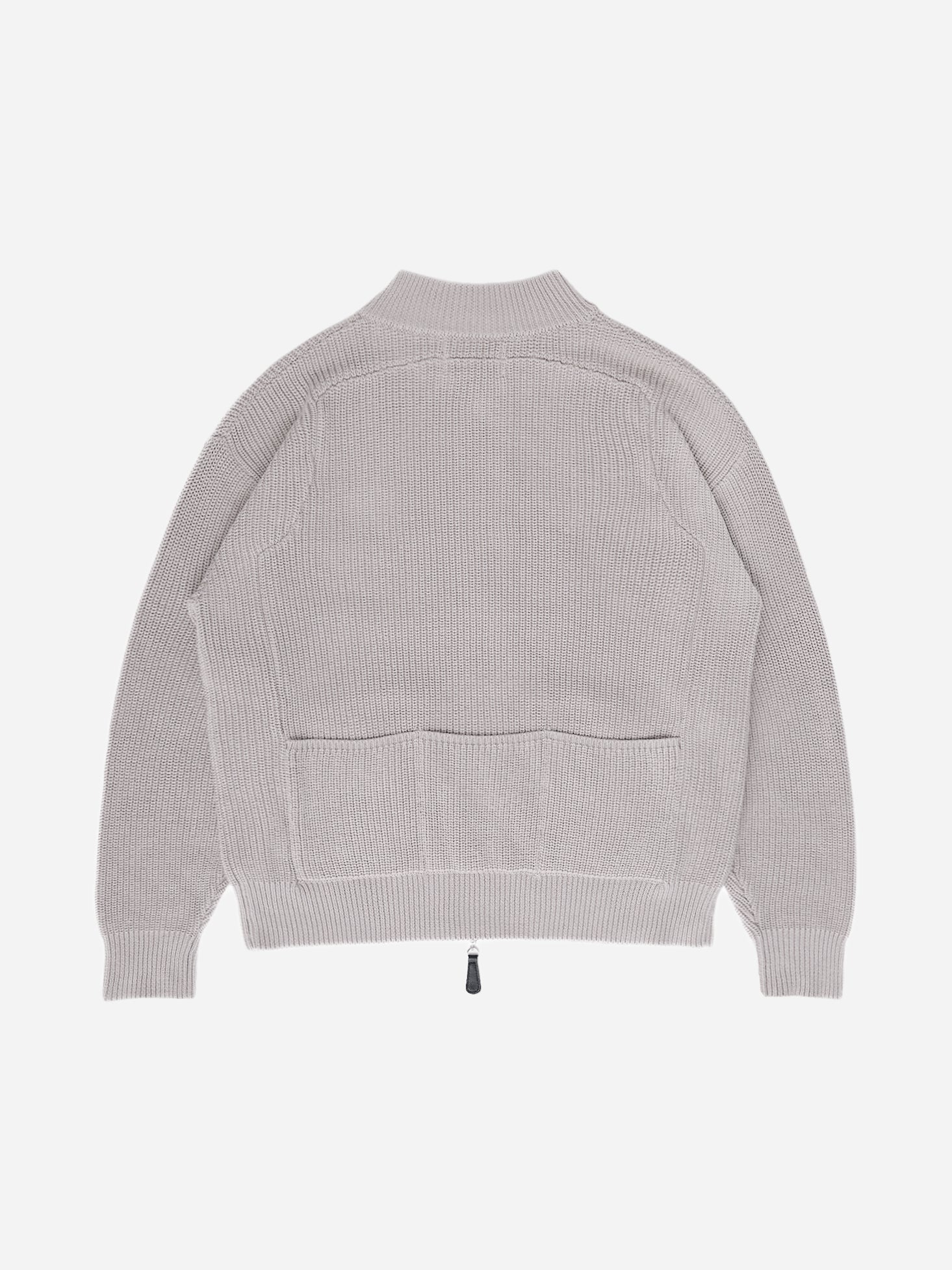 Pennant Knit Zip Cardigan - Slate Grey