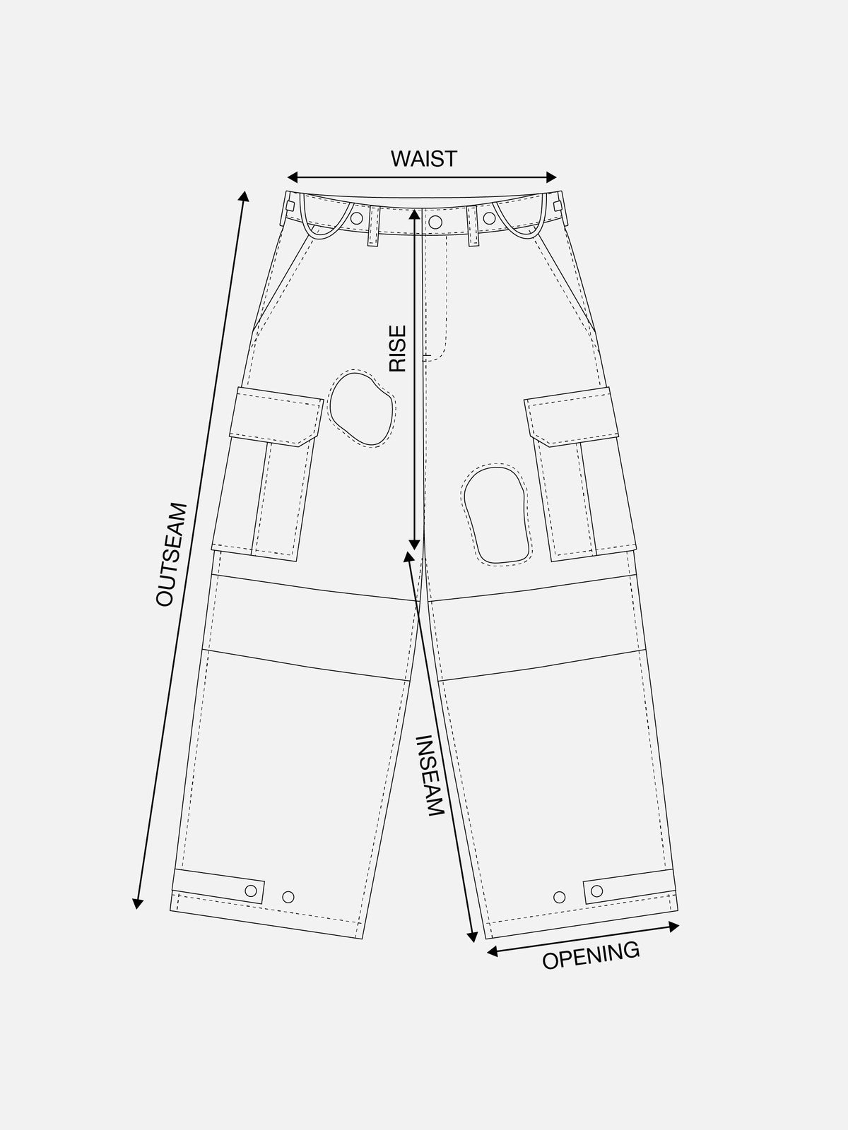 Bellows Cargo Pant measurement points