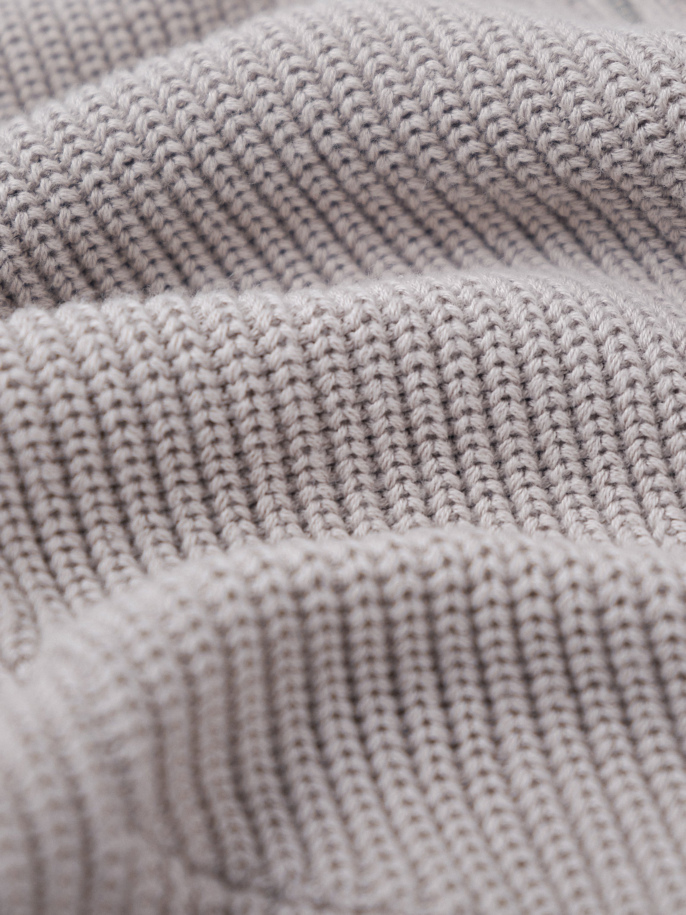 Pennant Knit Zip Cardigan - Slate Grey