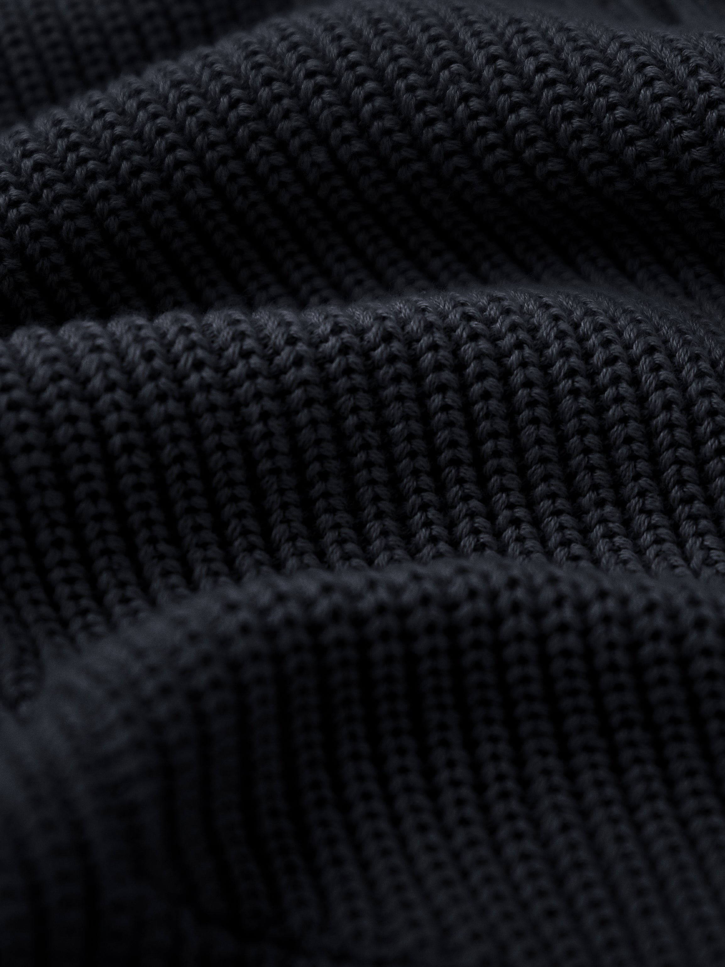 Pennant Knit Zip Cardigan - Black